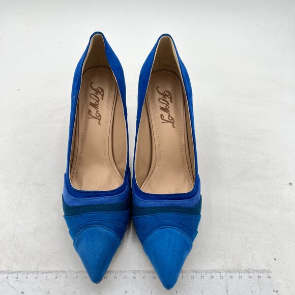 FOWT Navy Rainbow Wave Pattern Pointed Toe Party Pumps Jewelry High Heel Shoes - Picture 2 of 7